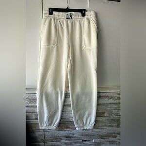 Common Stitch Boyfriend Jogger Cream XL Boxer Waistband Fleece Lounge Pants NWT